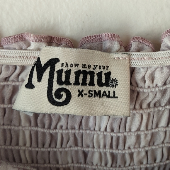 Show Me Your Mumu Mini Dress Off the Shoulder Striped Smocked Boho Pink Size XS - Picture 6 of 7